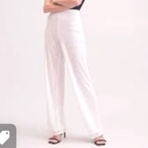 Anne Fontaine COROLLE Lightweight Semi-Sheer Wide-Leg White Pants – Size 42
